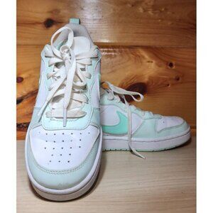 Nike Youth Size 5 Y Court Borough Low Recraft Shoes Sneaker White Mint Green